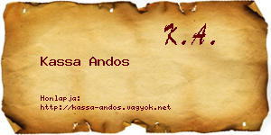 Kassa Andos névjegykártya